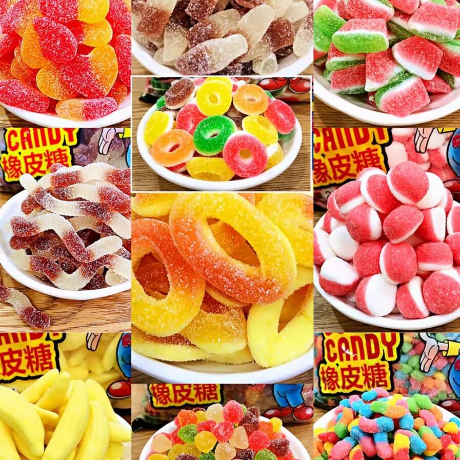 德国糖果德国品牌生产橡皮糖果汁软糖水果什锦酸沙糖果味软糖儿童