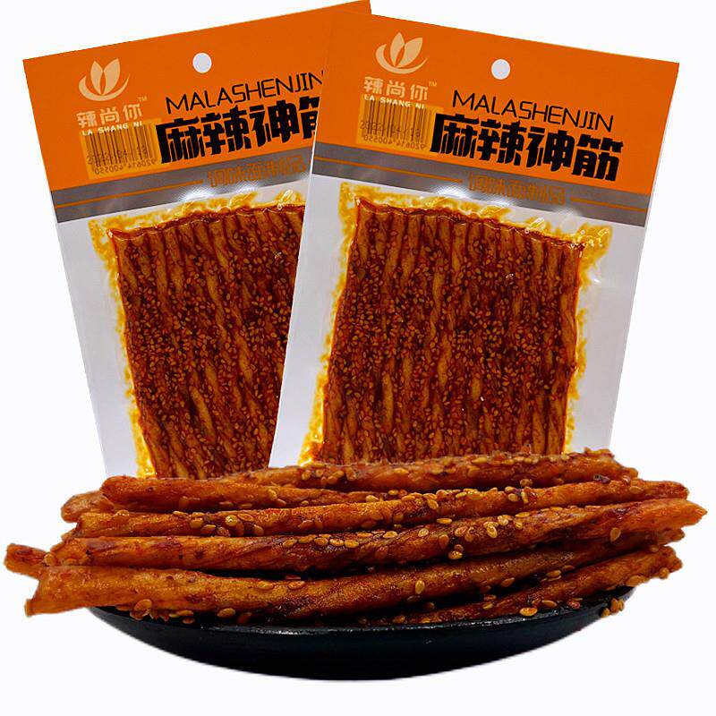喜洽麻辣神筋烤牛筋素大面筋辣条辣片80后儿时经典怀旧零食品包邮