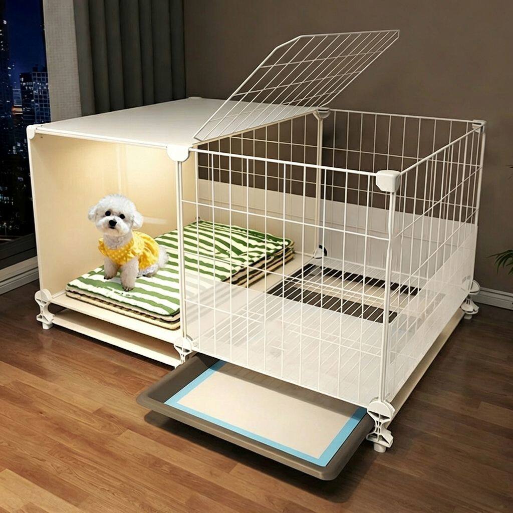 狗笼子小型犬泰迪比熊专用带厕所分离新型宠物窝一室一厅一卫别墅