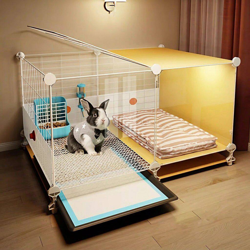 防喷尿兔子笼子带厕所一体家用大号室内兔窝荷兰猪豚鼠专用别墅