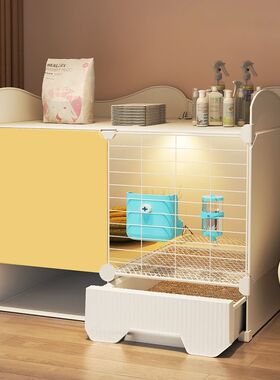 兔笼子防喷尿带厕所一体家用大号室内专用宠物兔别墅易清理笼子窝