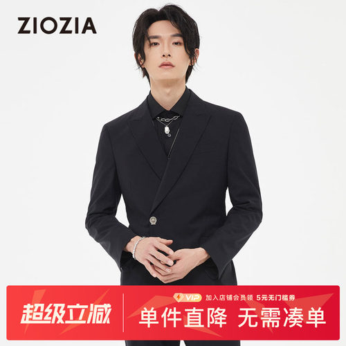 ZIOZIA春季羊毛混纺休闲西服外套男士摩天轮单粒扣西装ZKG21102