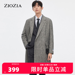 ZIOZIA休闲大衣外套秋冬韩版 保暖舒适毛呢大衣外套ZCG14903C