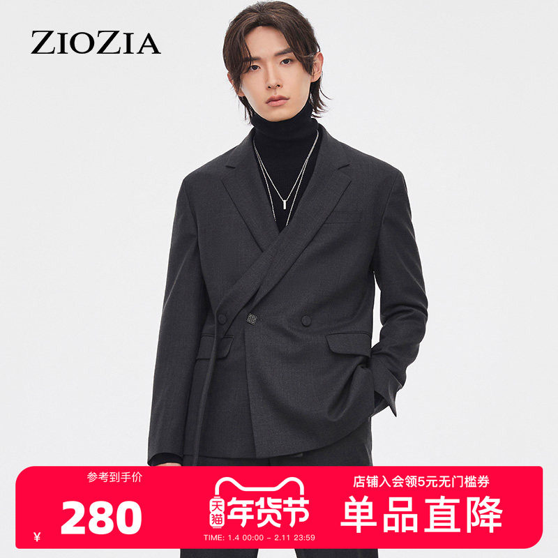ZIOZIA休闲西服男韩系青年时尚舒适休闲西便服ZKG13808F,男装,休闲西服,淘宝优惠券,粉丝福利购,淘宝优惠卷