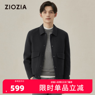 ZIOZIA九牧王旗下男装秋季羊毛混纺双面呢夹克外套ZJJC4245H