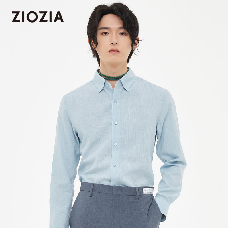 ZIOZIA纯色简约衬衣触感凉爽舒适