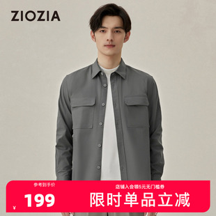 衬衫 商务通勤舒适微弹休闲长袖 ZWCC3225 秋季 ZIOZIA九牧王旗下男装