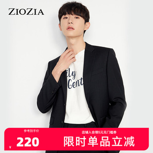 黑色西服外套ZSB03801B 基本款 ZIOZIA秋季 纯色简约商务正装
