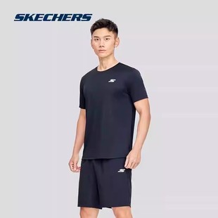 T恤运动套装 Skechers斯凯奇男士 吸湿速干短袖 新款 P223M154 夏季