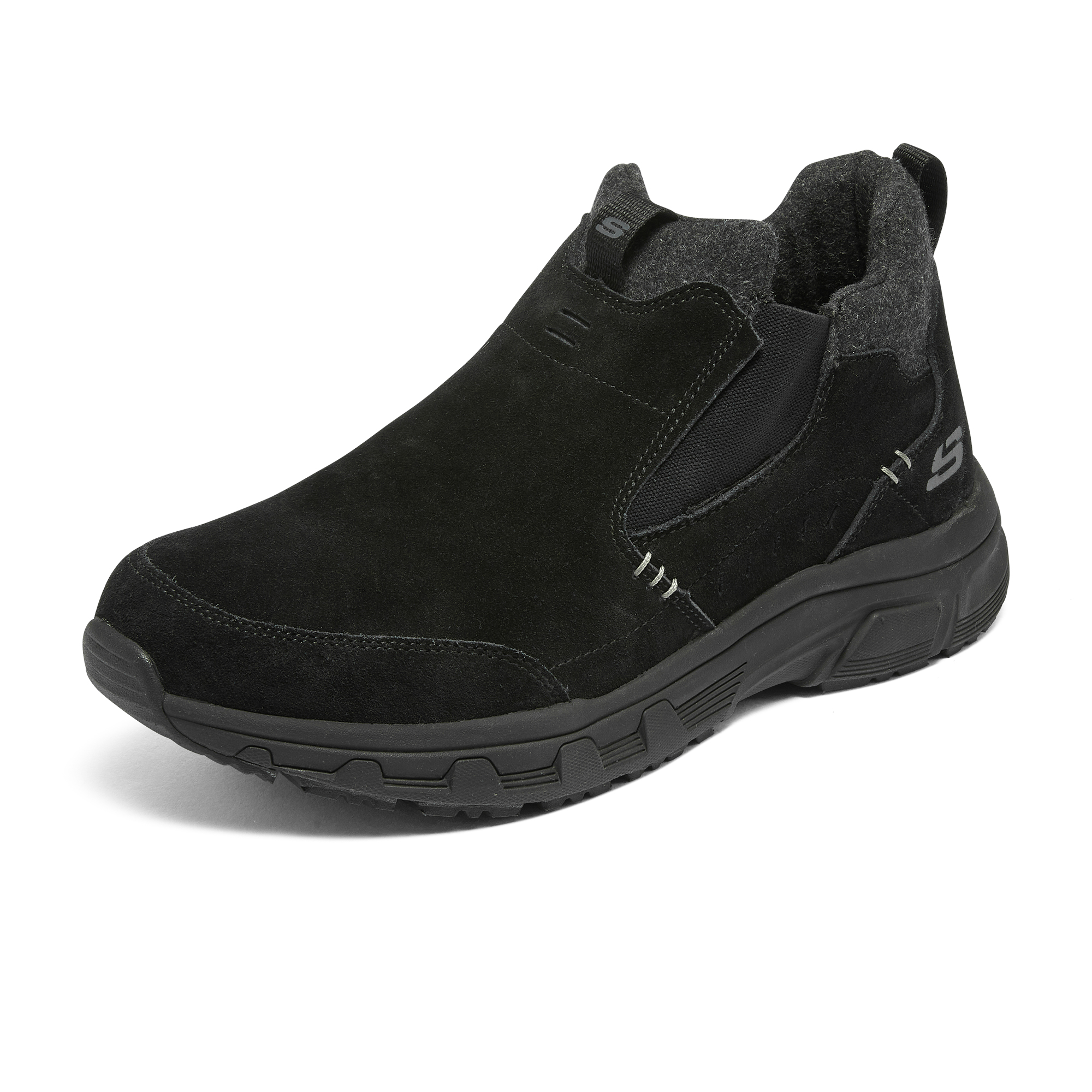 新款Skechers斯凯奇一脚蹬轻便舒适保暖拼接加绒休闲男鞋237283C