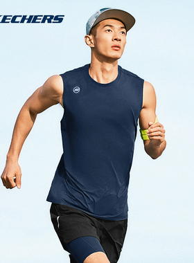 Skechers斯凯奇男士夏季运动吸湿速干背心轻盈针织面料P225M124