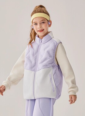 Skechers斯凯奇男女童秋冬防风保暖羽绒背心休闲运动马甲P425K005