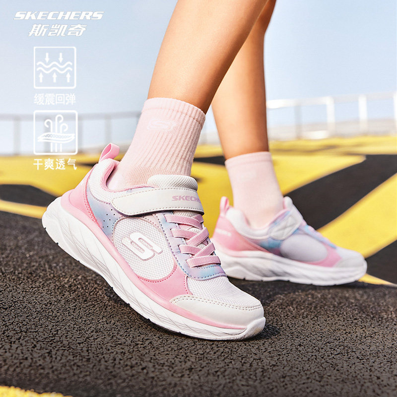 Skechers斯凯奇新款女童魔术贴运动跑步鞋逐风校园体训鞋303628L