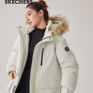 Skechers斯凯奇男女秋冬款防泼水防风保暖连帽羽绒外套L424U152
