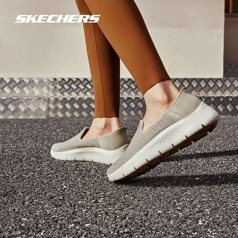 Skechers斯凯奇女鞋春夏款一脚蹬休闲鞋轻质透气运动健步鞋124676