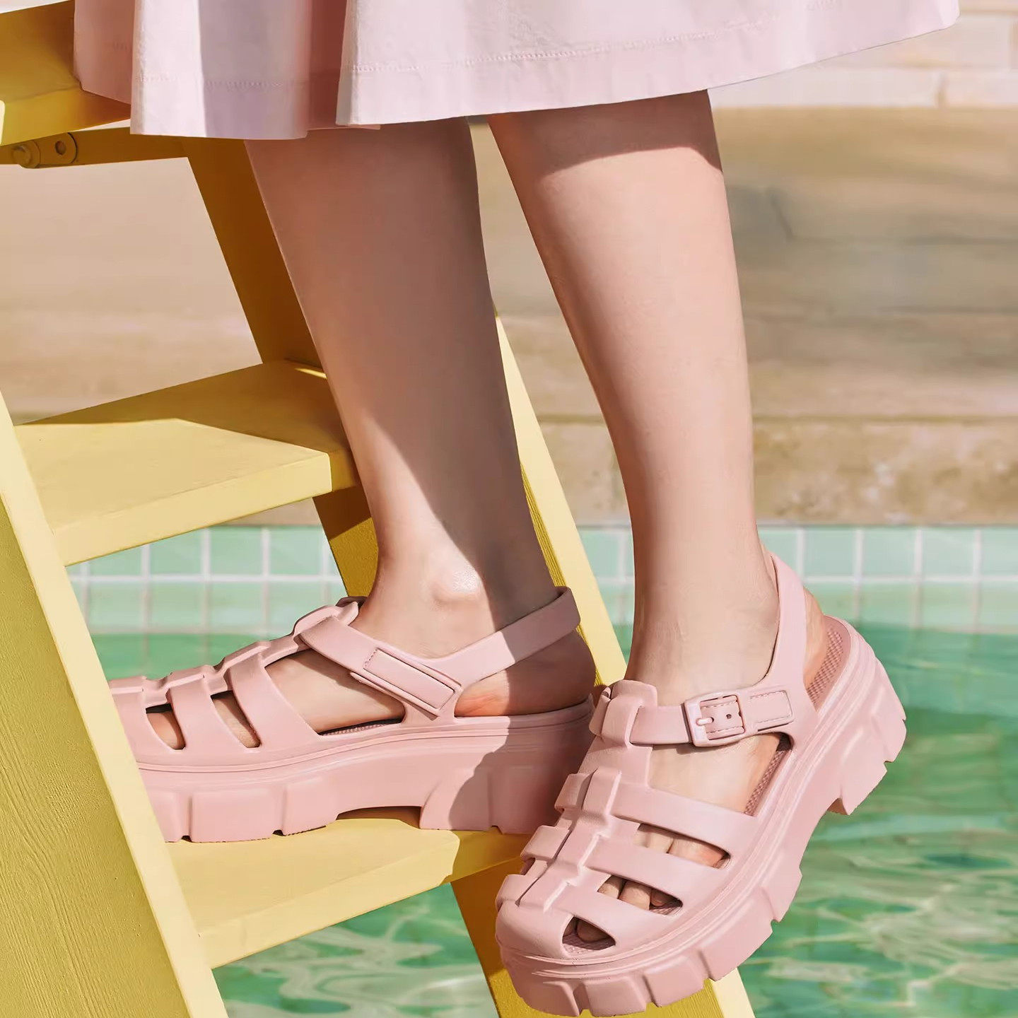 Skechers斯凯奇女鞋夏季新款罗马包头凉鞋搭扣镂空透气休闲沙滩鞋,运动鞋new,运动沙滩鞋/凉鞋,淘宝优惠券,粉丝福利购,淘宝优惠卷