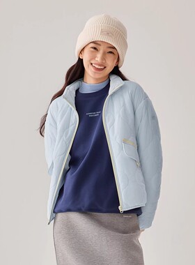 Skechers斯凯奇女士秋冬款梭织裥棉外套防风保暖休闲夹克L425W077