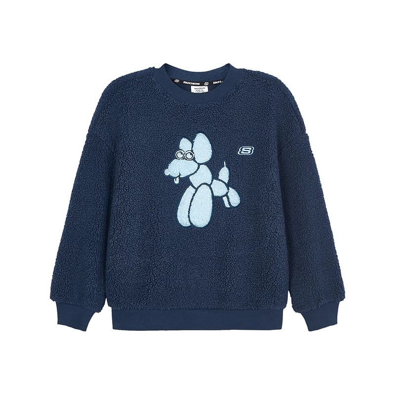 斯凯奇冬季新款儿童针织套头卫衣