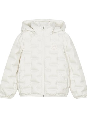 Skechers斯凯奇女童冬季运动羽绒服儿童保暖防寒连帽外套P424G002