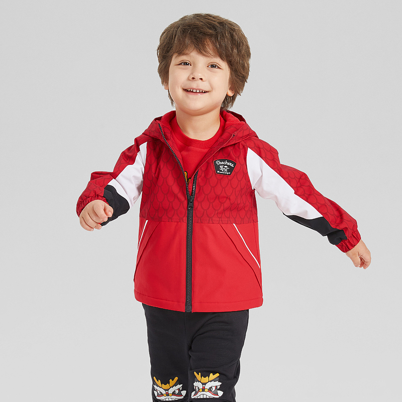 Skechers男童新年梭织连帽外套