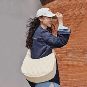 Skechers斯凯奇男女同款 云朵月牙单肩包大容量休闲斜挎包L424U016