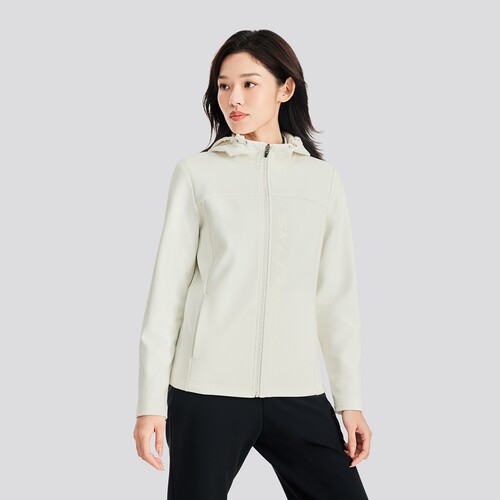 斯凯奇冬季新款女子针织连帽外套
