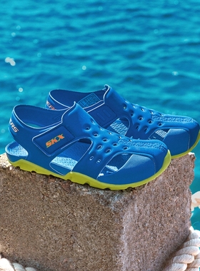 Skechers斯凯奇童鞋女夏季款大童洞洞鞋沙滩鞋休闲运动凉鞋86941L