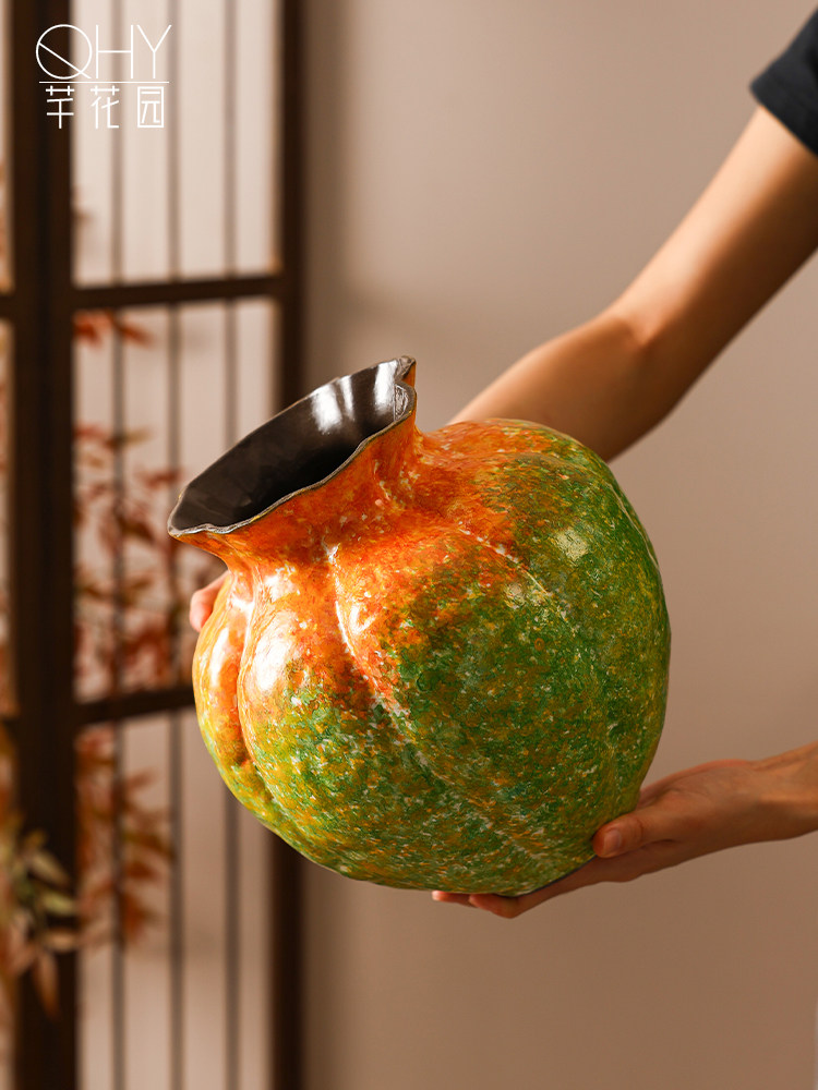 景德镇陶瓷花瓶覆古手工易读高档家居插花干花模拟花饰专用花器