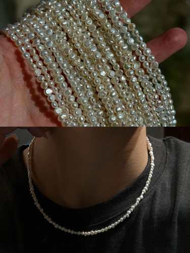 微型小巴洛克天然无核Keshi真珍珠项链【升成永不弯折内芯线材】