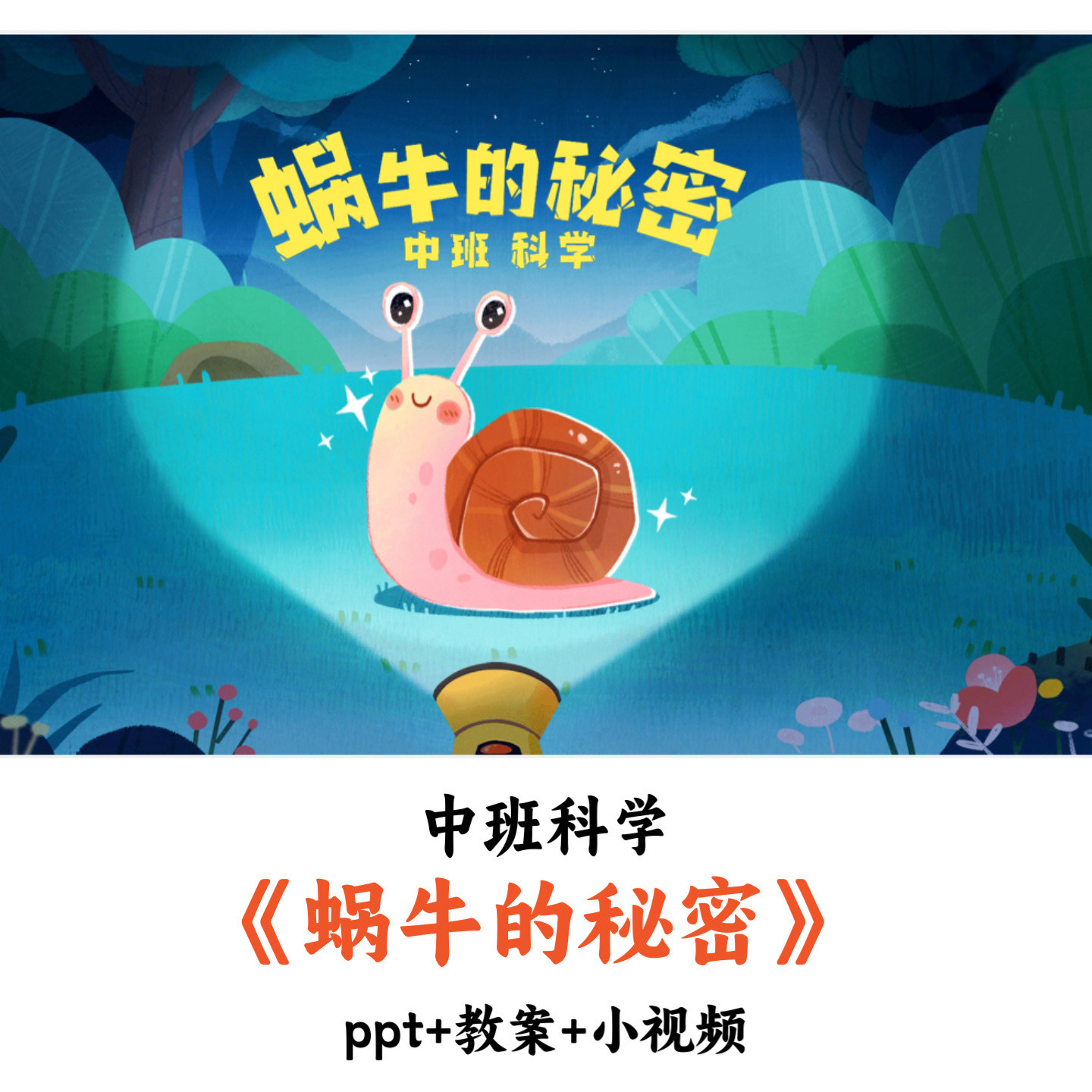 幼儿园中班科学《蜗牛的秘密》PPT教案小视频优质公开课