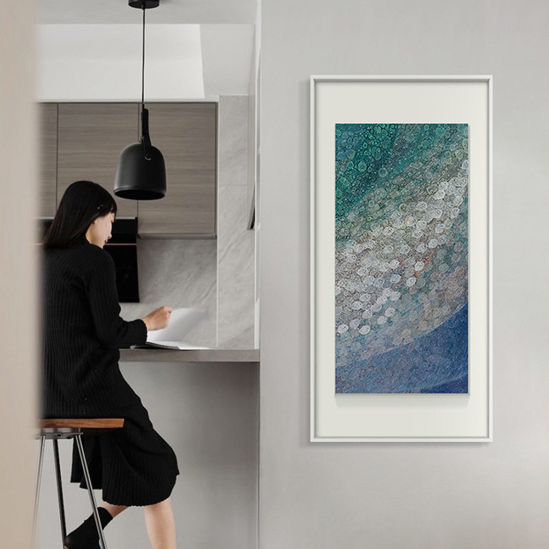 星河映海现代简约玄关装饰画轻奢过道壁画餐厅抽象植物挂画