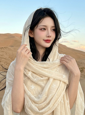 沙漠名族风拍照丝巾披肩外搭两用