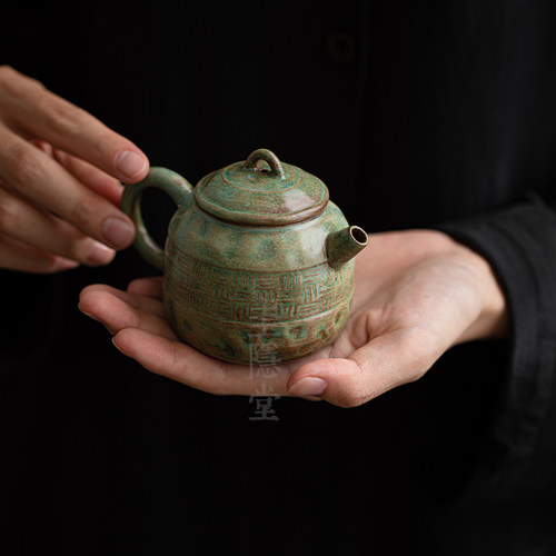 圭隐堂粉引手工粗陶茶壶