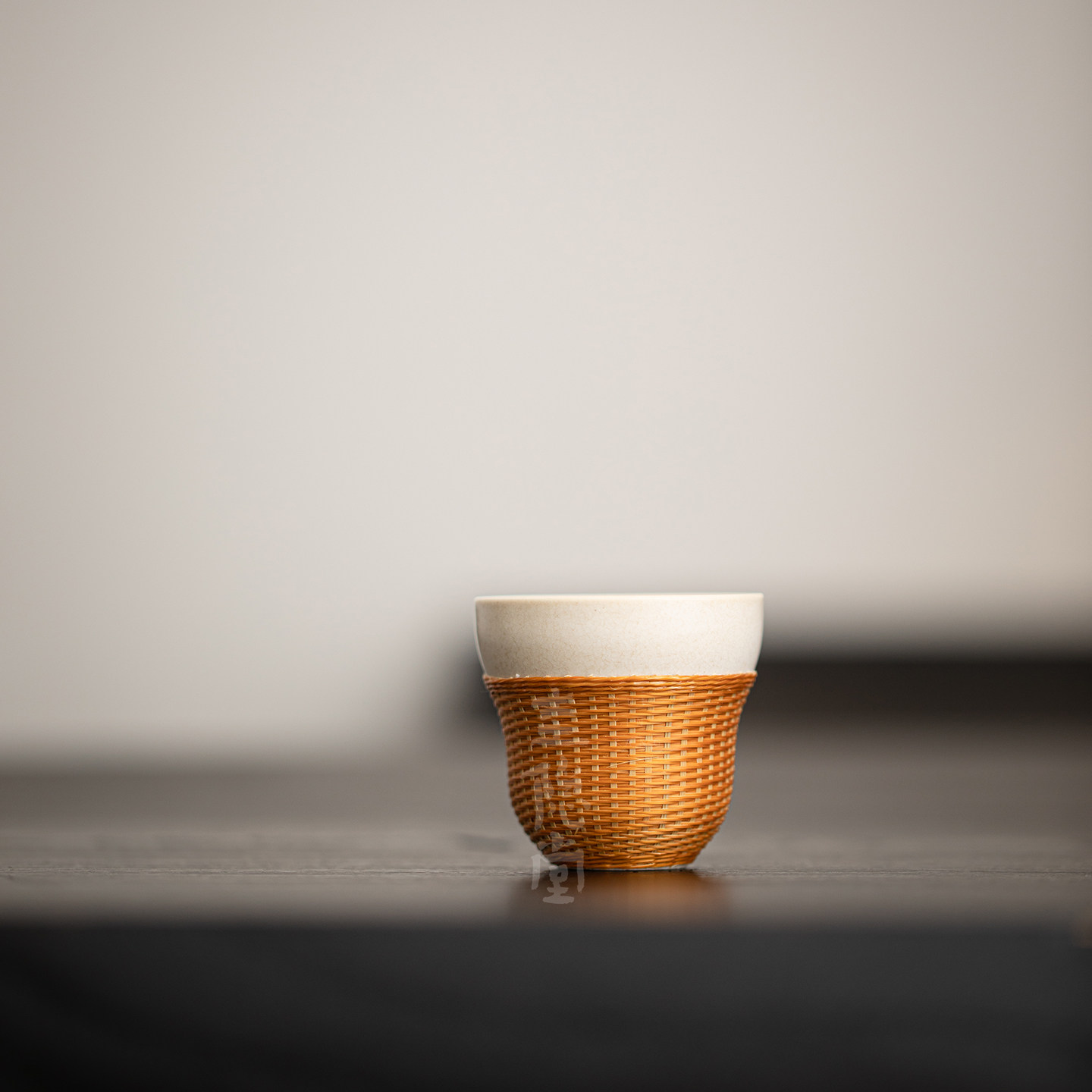 圭隐堂手工竹编苏打烧开片陶瓷茶杯竹丝扣瓷葫芦品茗杯主人杯单杯