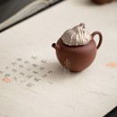 圭隐堂手工陶泥鎏银手执茶壶高档粗陶家用泡茶壶单壶手抓壶沏茶壶