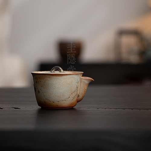 圭隐堂志野烧窑变开片陶瓷茶壶