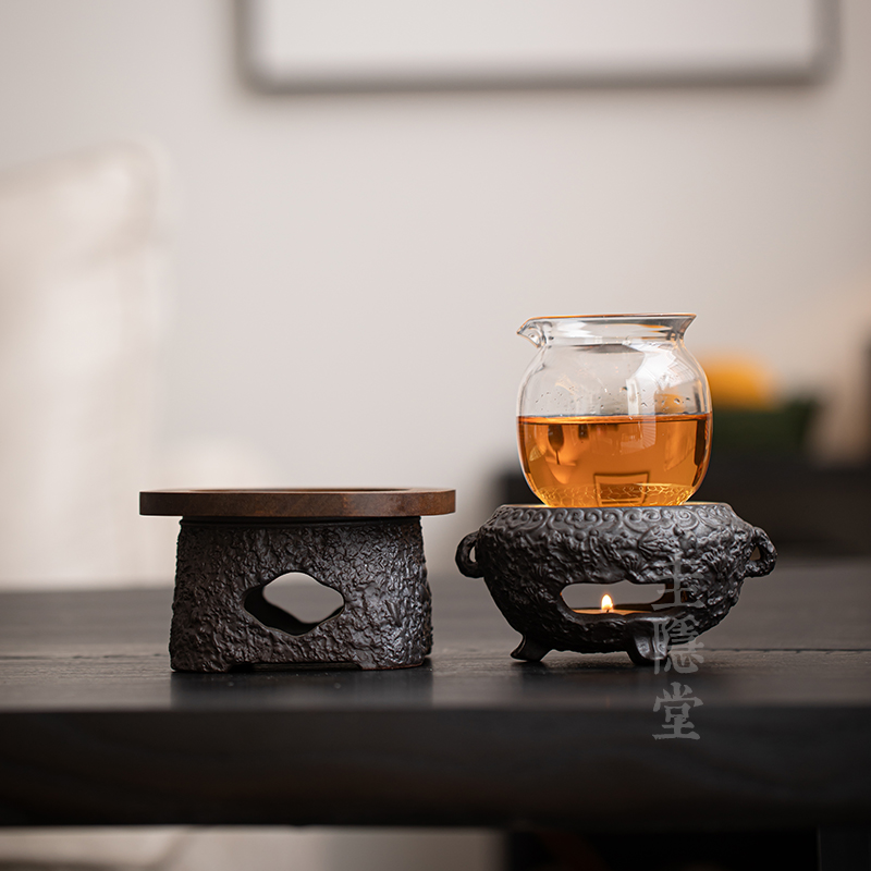 圭隐堂陶瓷温茶炉家用复古侘寂风蜡烛加热底座温酒暖茶炉保温炉子