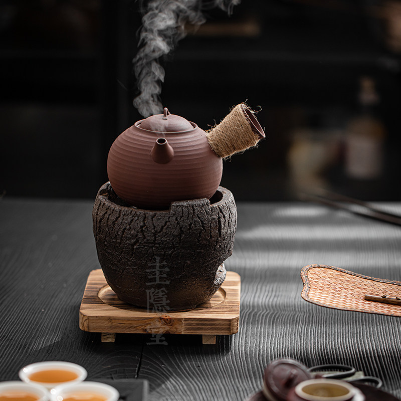 圭隐堂罐罐围炉煮茶壶侧把泡茶壶家用复古纯手工木炭炉火炉煮茶器,3C数码配件,USB多功能数码宝,淘宝优惠券,粉丝福利购,淘宝优惠卷