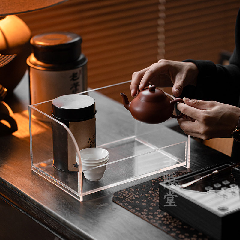 圭隐堂透明亚克力茶棚家用功夫茶具收纳架茶壶茶桌置物架展示杯架