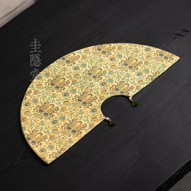 圭隐堂手作织锦缎刺绣布艺茶席中式国潮双面干泡席布垫茶垫茶桌旗