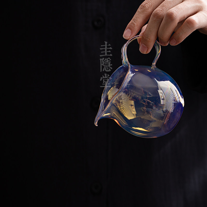 圭隐堂纯手工吹制玻璃公道杯熏银高硼硅耐热分茶器带把匀杯茶海,餐饮具,公道杯,淘宝优惠券,粉丝福利购,淘宝优惠卷