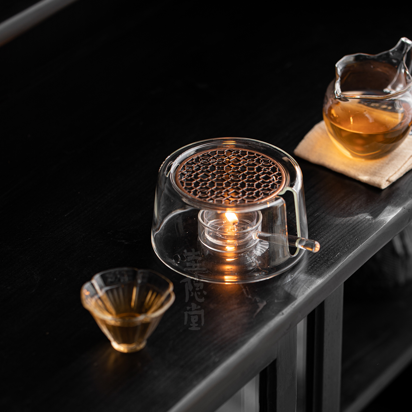 圭隐堂透明耐热玻璃温茶器家用蜡烛加热底座煮茶暖茶炉烘茶保温炉