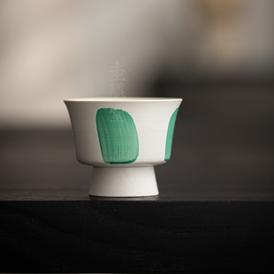 圭隐堂手绘粉引茶杯复古手工陶瓷主人杯家用个人单杯功夫杯品茗杯