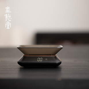 圭隐堂胡桃木茶叶称茶则电子称量茶称茶器家用厨房咖啡豆专用克称