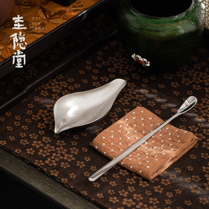 圭隐堂纯钛茶则茶拔茶匙套装中式高档家用醒茶赏茶器茶荷茶道零配