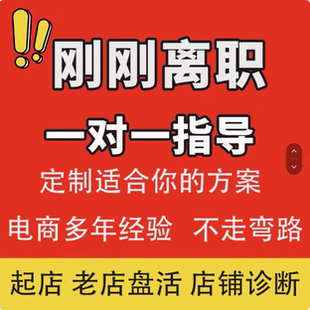 淘宝天猫拼多多京东店铺陪跑1对1教学创业运营付费推广直通车优化