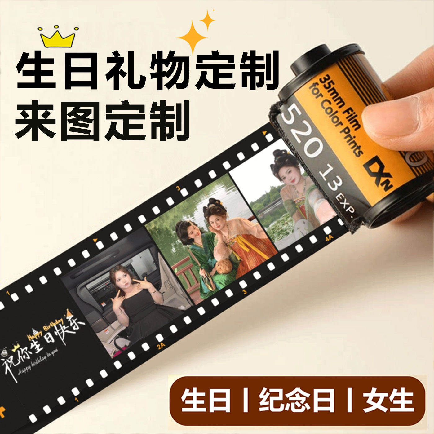 来图定制情侣胶卷相册相簿留存时光纪念礼物生日送男女友DIY定做