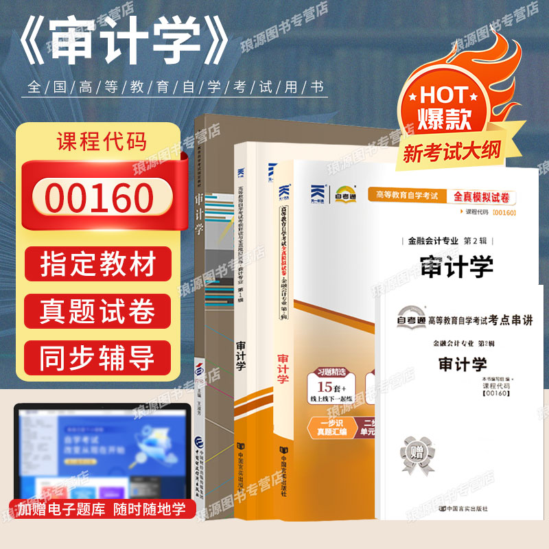 成人自考教材00160审计学王淑芳中国财政经济出版社2024版附考试大纲2025全国高等教育自学考试真题试卷一考通题库考纲解读
