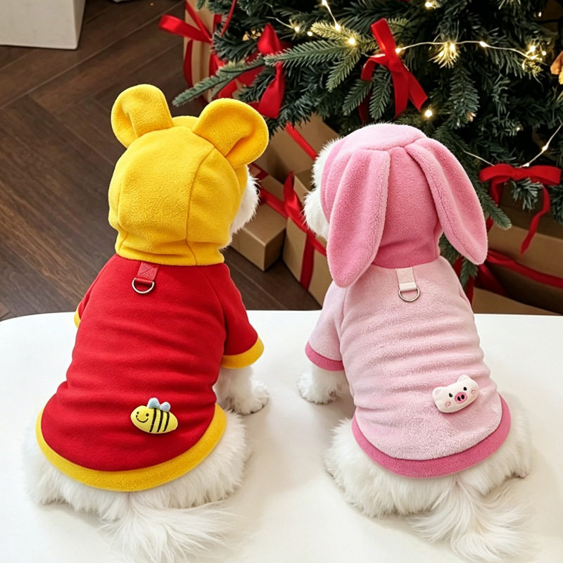 秋冬新品小猫衣服卡通趣味变身卫衣加绒保暖搞怪宠物猫咪居家服