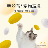 猫咪玩具天然蚕茧逗猫棒自嗨解闷神器小铃铛幼猫宠物玩具逗猫玩具